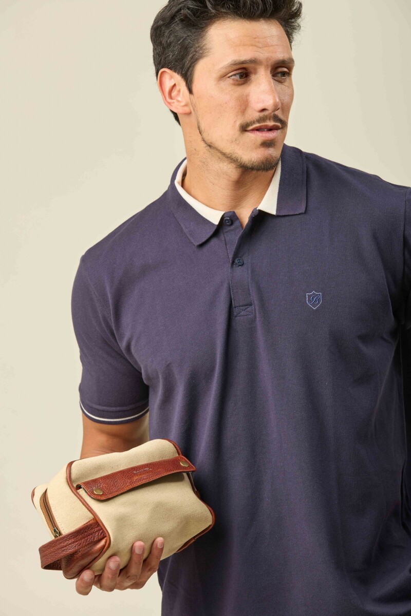 Necessaire Tafeta y Cuero 