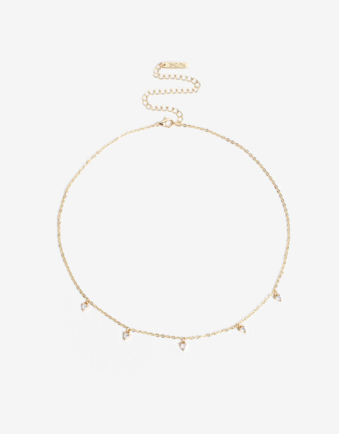Collares Cortos Strass Collar Corto Con Cubic - Dorado