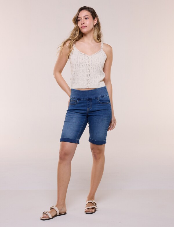 Bermuda Jean Con Pretina Ancha Pull On JEAN
