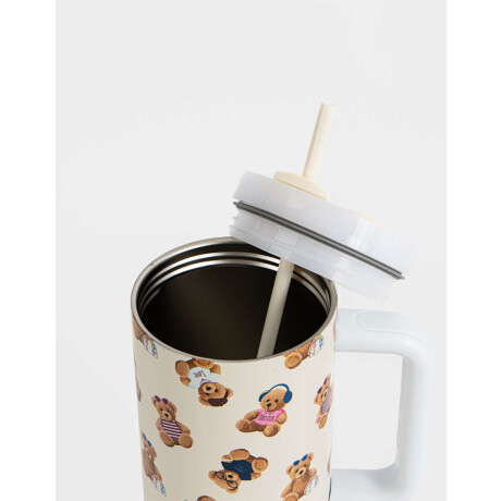 Vaso Térmico Estampa Teddy Blanco Crudo