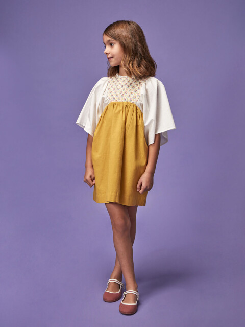 Vestido Canesu Estampado Amarillo