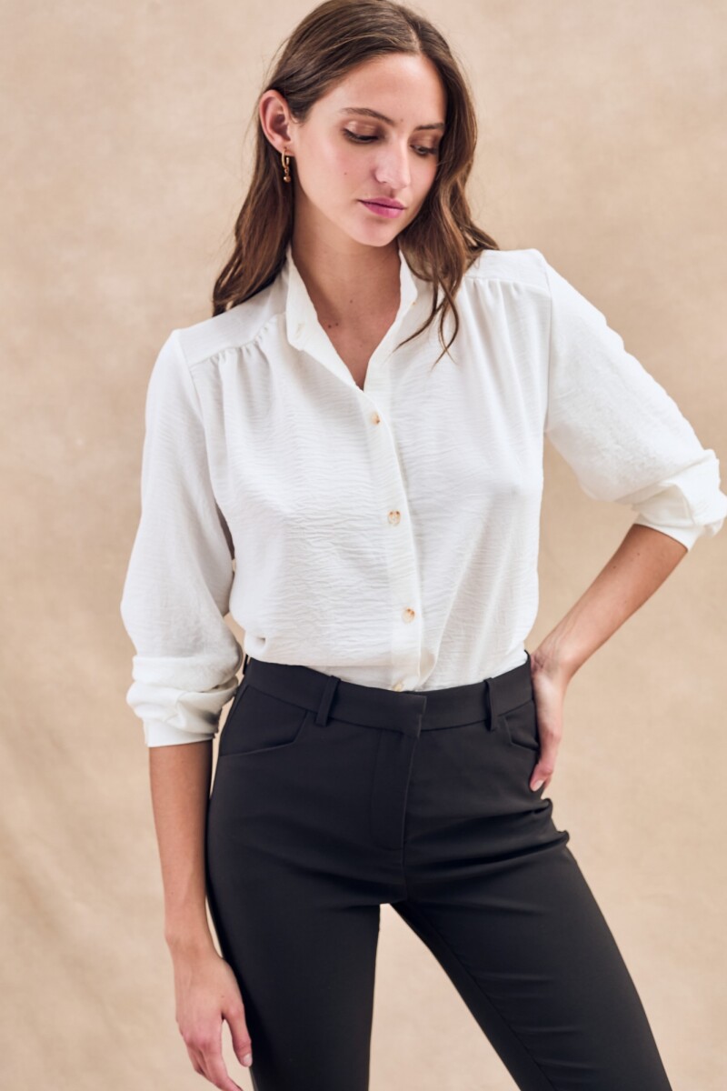 Blusa Cuello Mao Off White