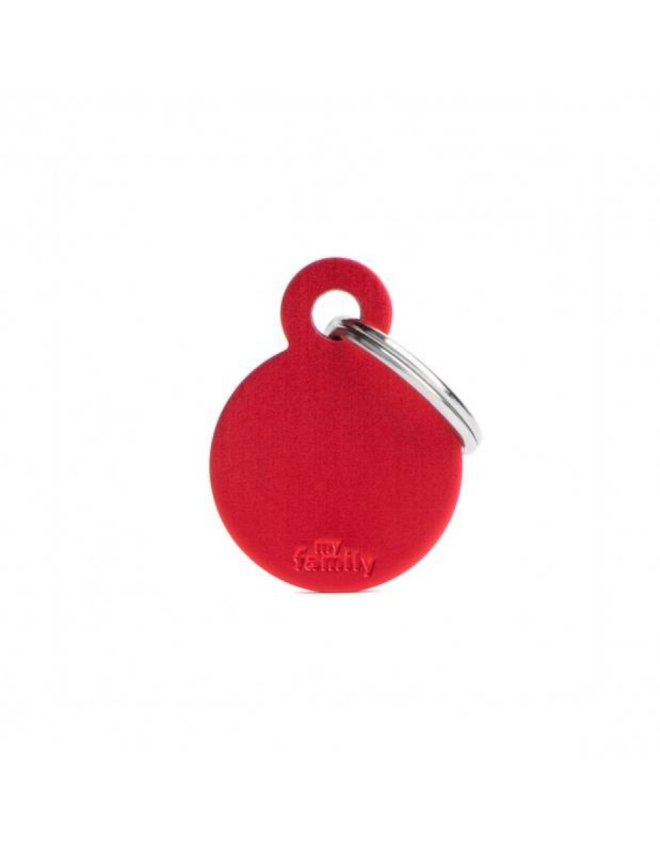 CHAPA PARA COLLAR MY FAMILY CÍRCULO PEQUEÑO ROJO 