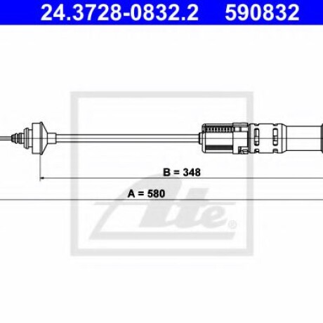 CABLE EMBRAGUE CITROEN - PEUGEOT 206 1.1 1.3 1.6N TU5JP L=595MM REG. AUTOMATICO - CABLE EMBRAGUE CITROEN - PEUGEOT 206 1.1 1.3 1.6N TU5JP L=595MM REG. AUTOMATICO -