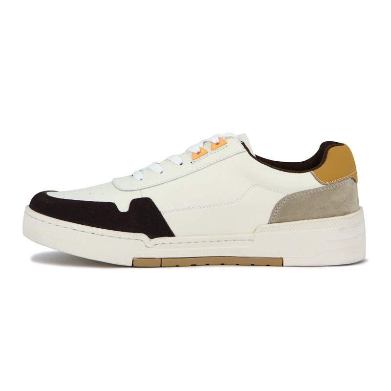Country Calzado Casual Hombre Acordonado - Blanco/marron Blanco-marron