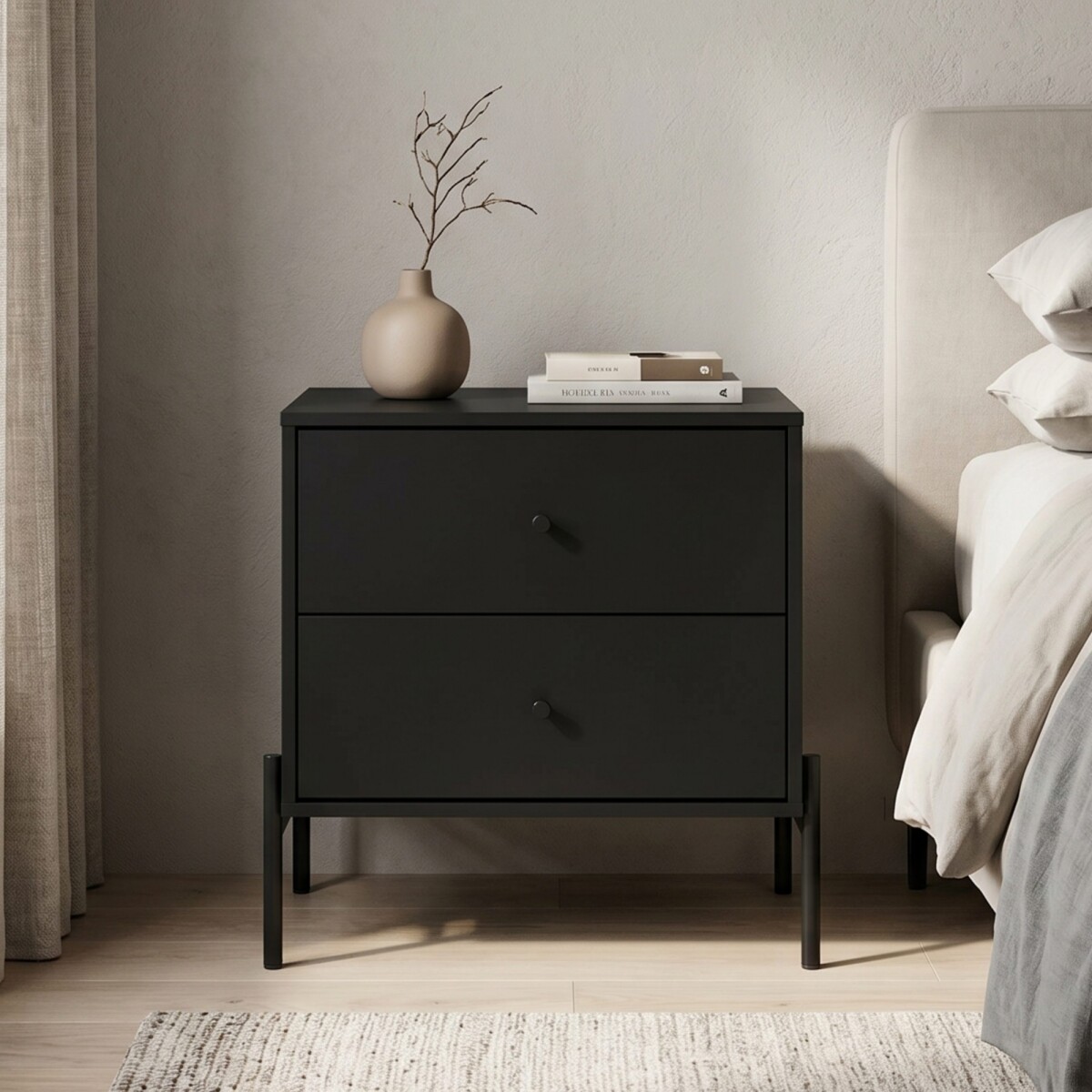 Mesa de Luz Jasper - Negro Mate 