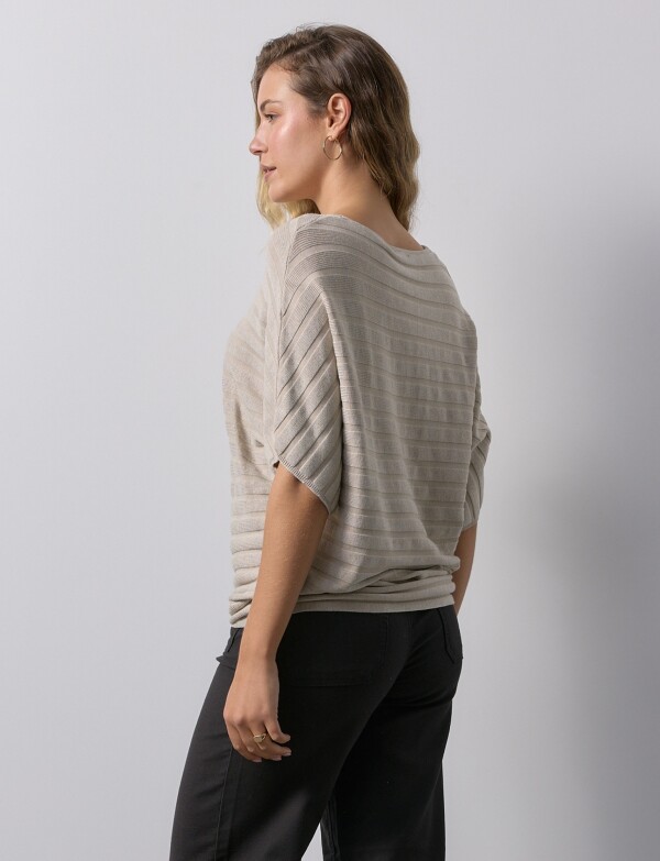 Buzo Dolman Acanalado BEIGE