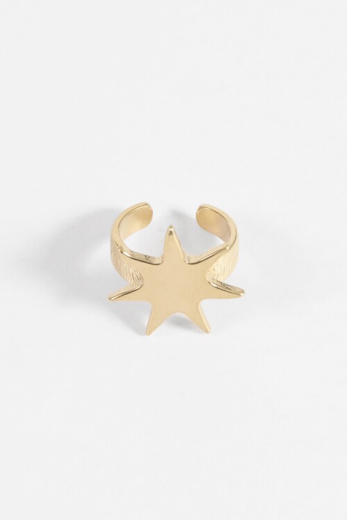 Anillo star acero dorado