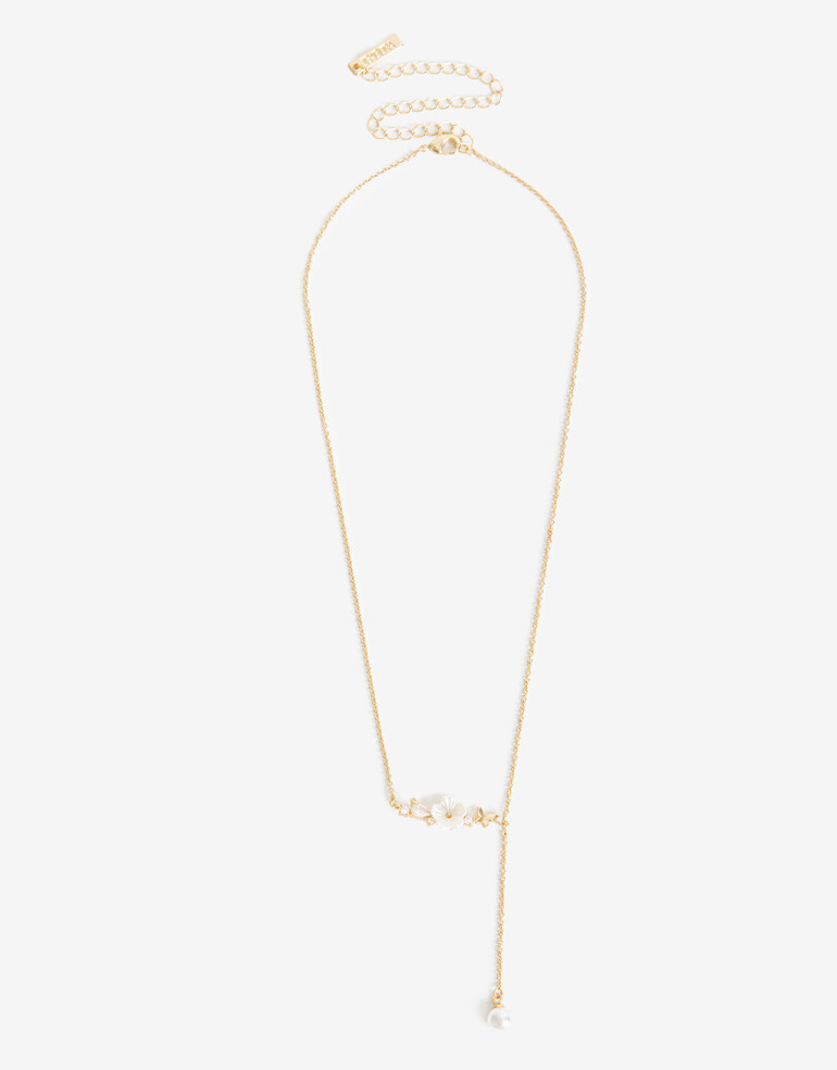 Cadena Corta con Dije Cubic zirconia Collar Con Dije Cubic Zirconia - Dorado