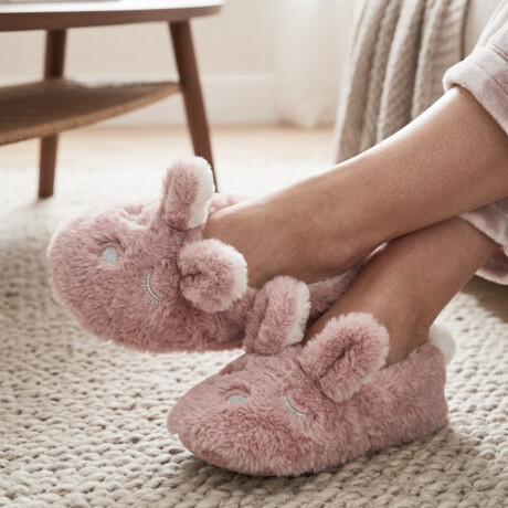 Pantuflas con corderito Conejito Rosado