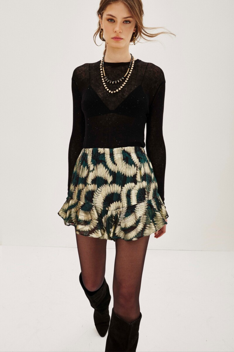 Falda Sienna Wild Lurex Verde