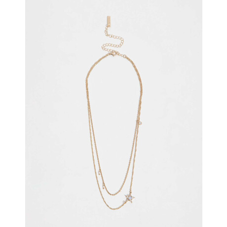 Collar Corto Con Cubic Zirconia Dorado