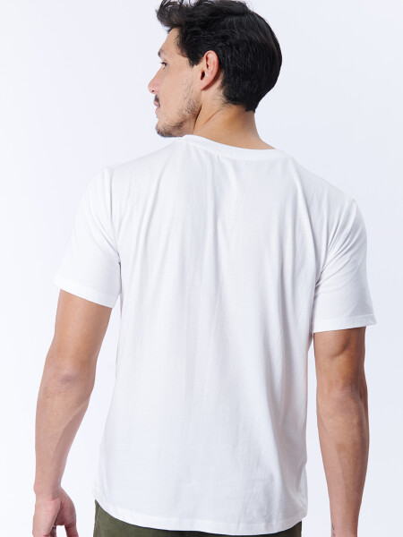 Remera Manga Corta Bolsillo Blanca