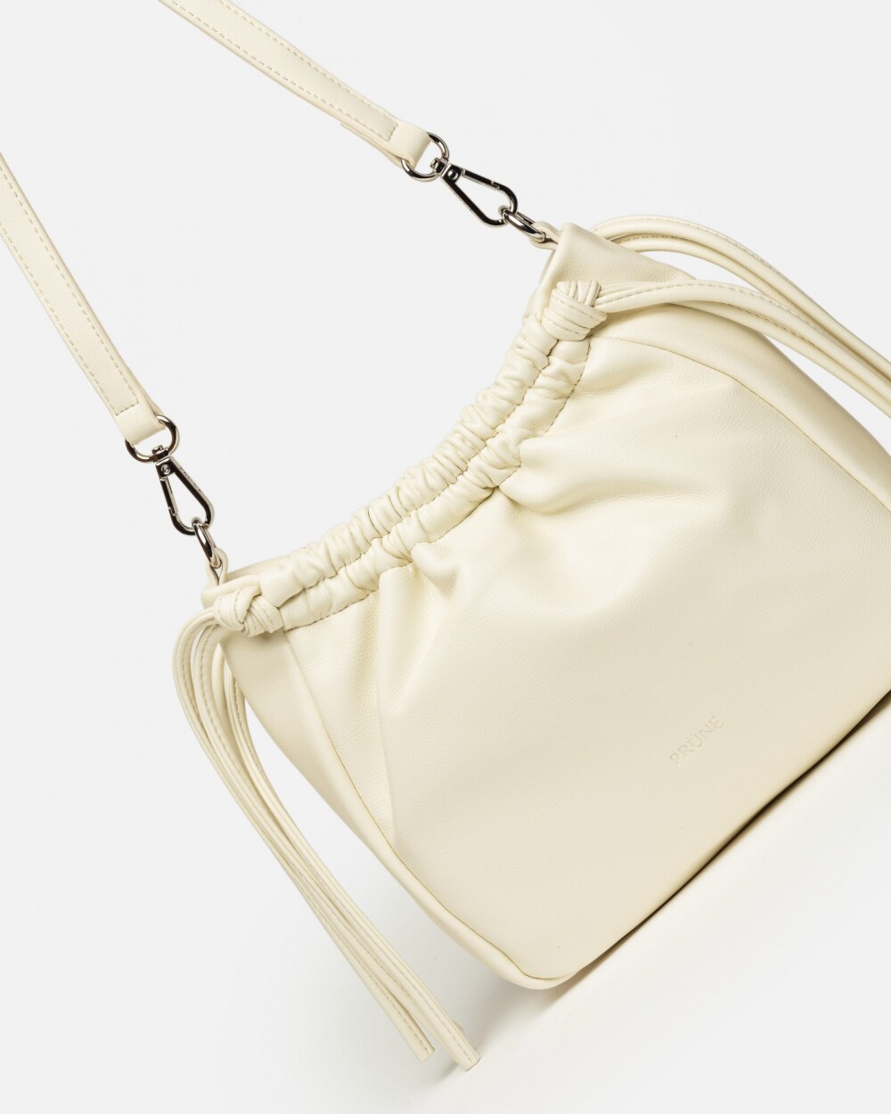 Bandolera Marine en efecto cuero liso Natural