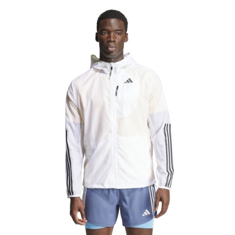Campera Adidas Own The Run 3 Rayas Blanco