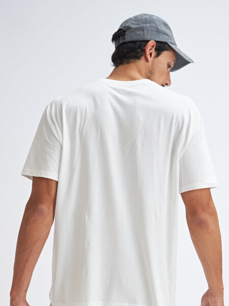 Camiseta manga corta estampada Sol - Blanco
