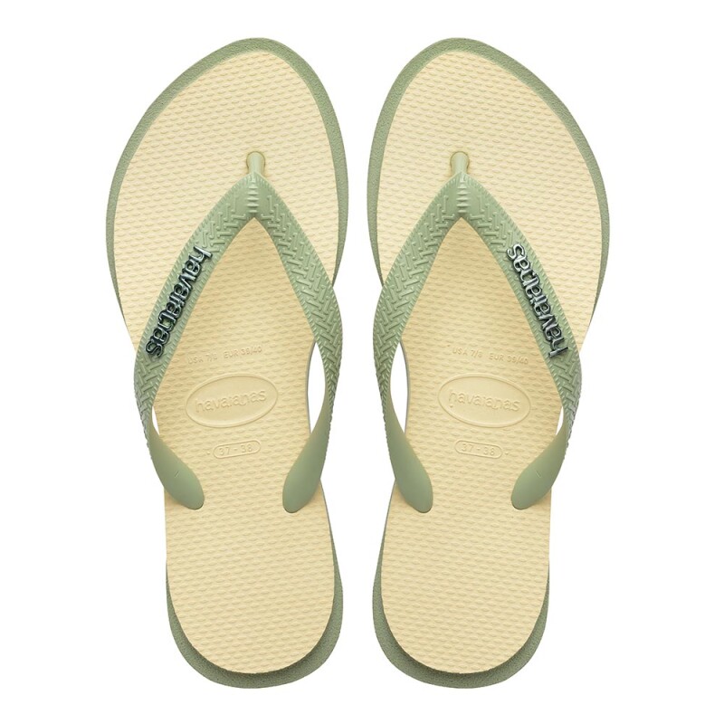Sandalias Havaianas Top Point Fusion Mujer Smoke Green/buttercream