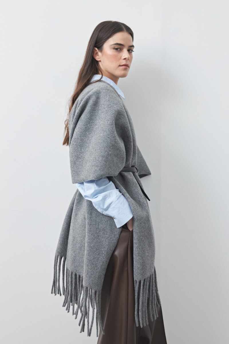PONCHO FAVA Gris Melange