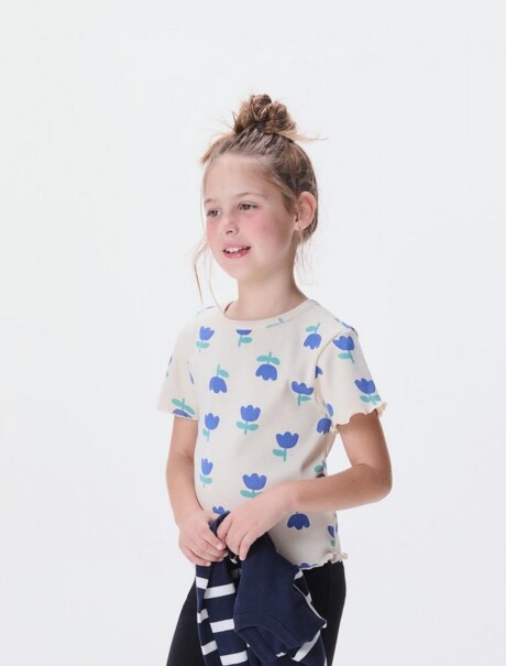 BLUSA INFANTIL ESTAMPADA BEIGE