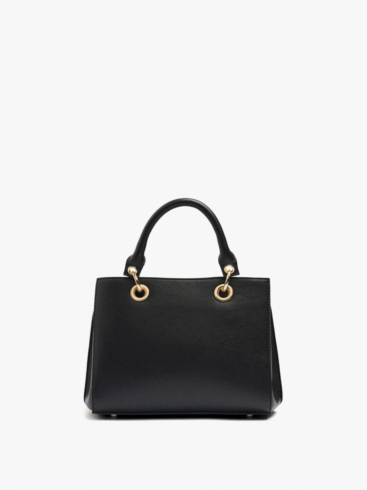 Bolso Tote Con Textura negro