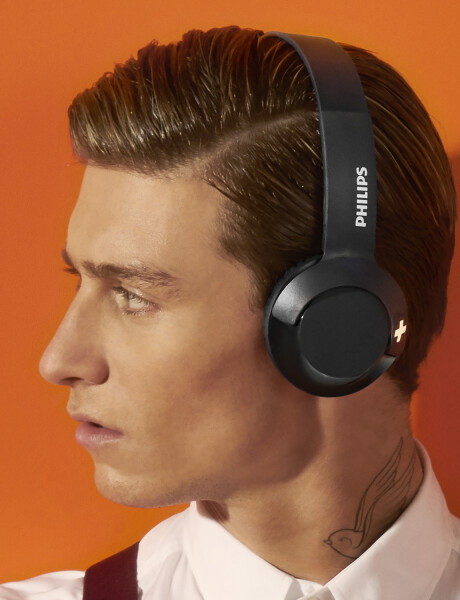 Auriculares Philips On Ear Línea Bass+ con Bluetooth y manos libres Negro