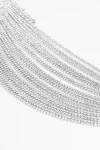 Collar choker strass vueltas plateado