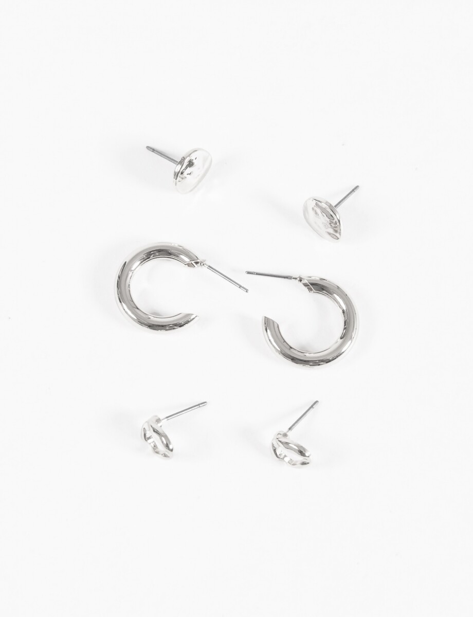 Set de caravanas pin - plateado 