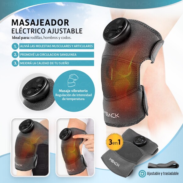 Masajeador Vibratorio Para Rodilla Codo Hombro Ajustable + Extensor Profesional Masajeador Vibratorio Para Rodilla Codo Hombro Ajustable + Extensor Profesional
