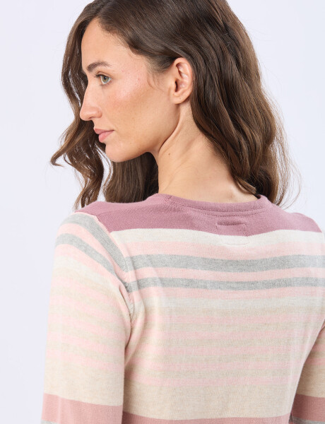 BUZO TEJIDO RAYADO Rosado