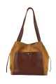Bolso de cuero gamuza Tostado