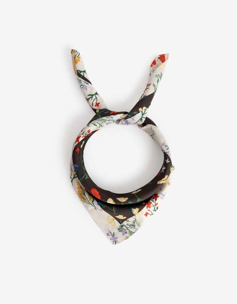 Pañuelos Raso Flores Pañuelo De Material Reciclado Estampa De Flores Silvestres - Combinacion Multicolor