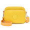 Bandolera dama de tela nylon con doble cierre Amarillo