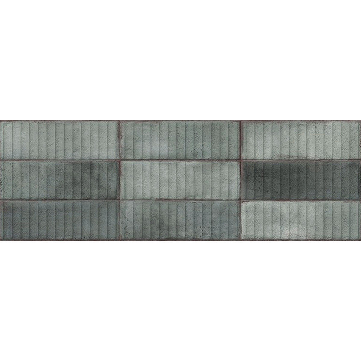 Revestimiento Verde Destonificado Brillo Relieve 30X90Cm Pared 