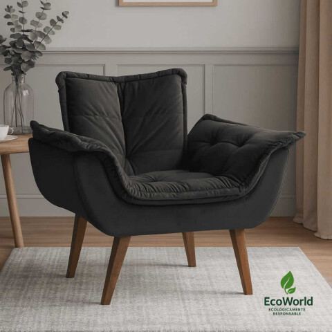 SILLON Butaca EROS Poltrona con asiento y espaldar de espuma revestido en terciopelo - Grafito SILLON Butaca EROS Poltrona con asiento y espaldar de espuma revestido en terciopelo - Grafito