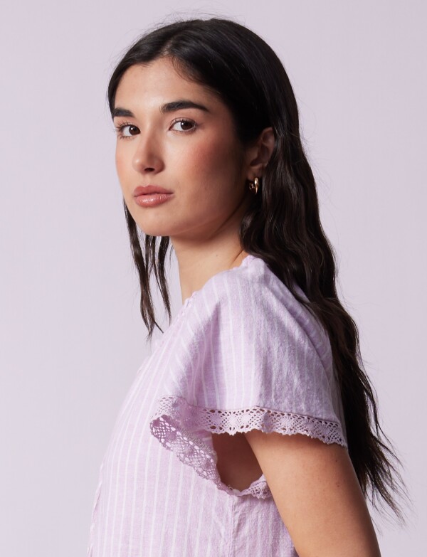 Vestido Lino Lineas LAVANDA
