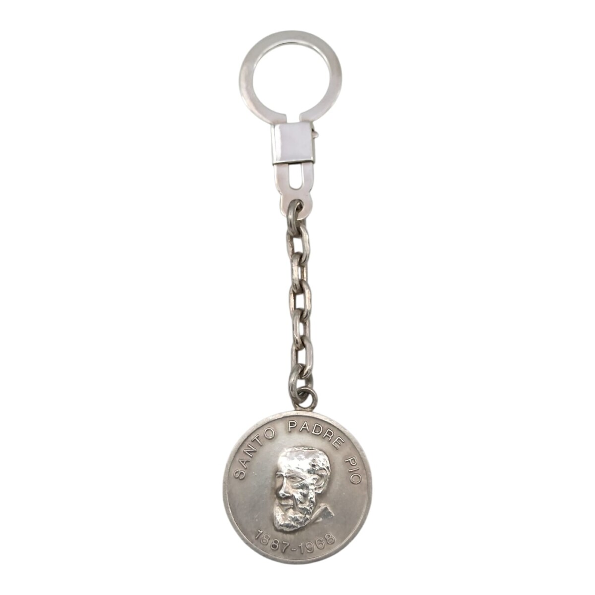 LLAVERO PADRE PIO - PLATA 12 - plateadouniforme 