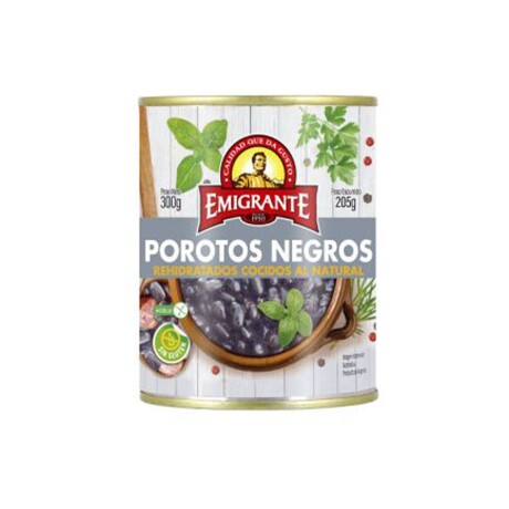 POROTOS NEGROS COCIDOS EMIGRANTE EN LATA 300G 001