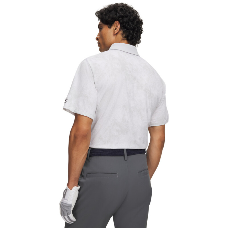 UA ArmourDry Printed Polo-WHT GRY-014