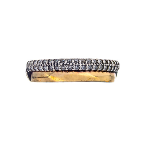 Anillo de plata 925, double en oro 18 ktes y circonias. Anillo de plata 925, double en oro 18 ktes y circonias.