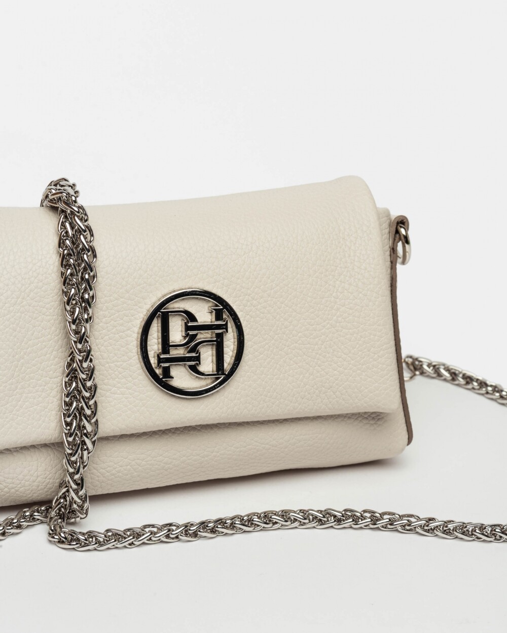 Mini Bag Bloom En Cuero Graneado Natural