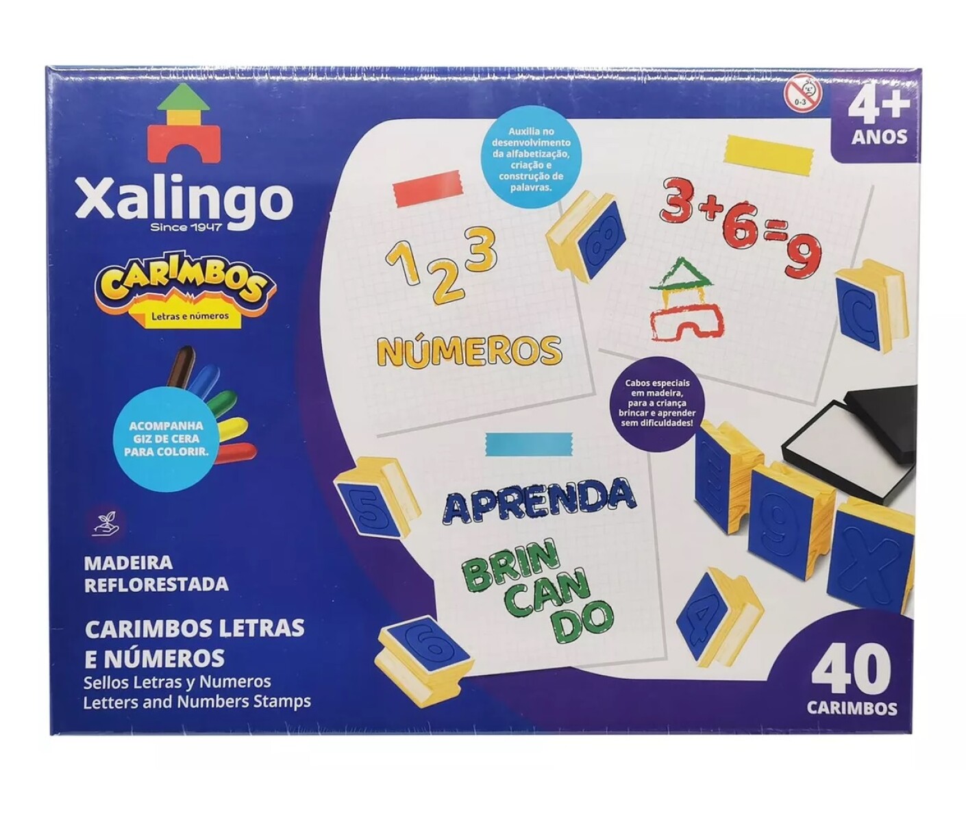 Sellos De Letras Y Números X40, Con Crayolas Xalingo 