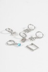 Set de aros dije mariposa plateado
