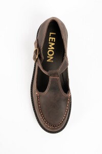 Zapato Guillermina Cuero Chocolate