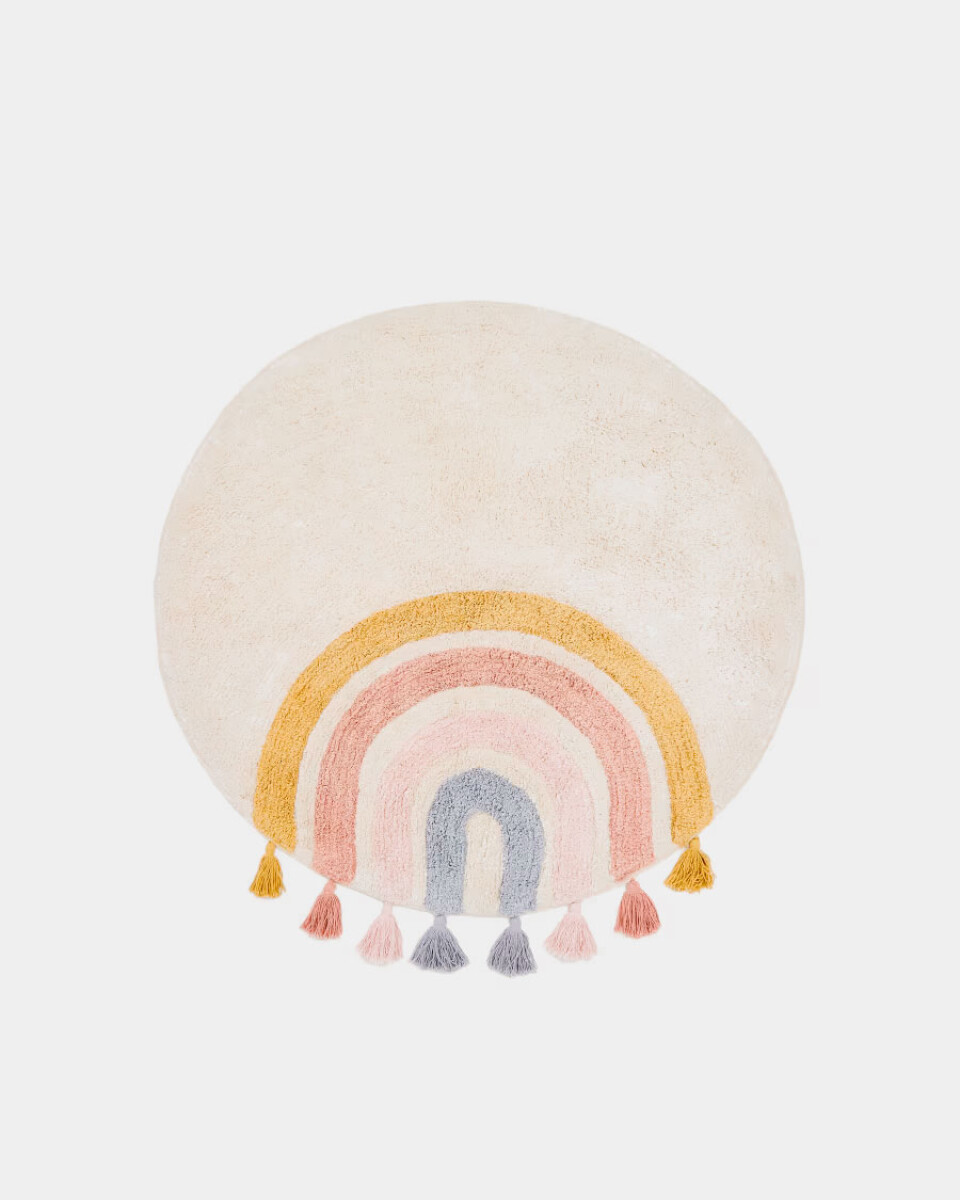 Alfombra redonda Tadea algodón arcoíris multicolor Ø 100 cm 