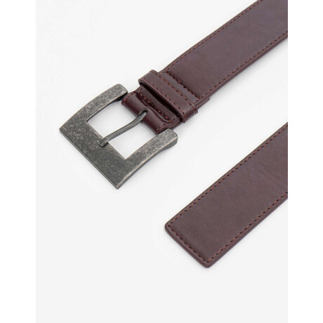 Cinturón Hebilla Cuadrada Burgundy Rojo Burdeaux