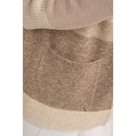 Cardigan Rayado Color Block Beige Melange