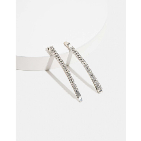 Set De Horquillas Con Strass Combinacion Bicolor