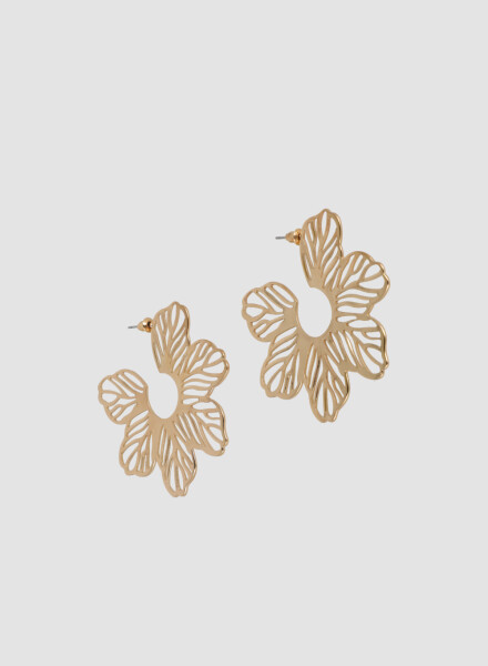 Caravanas flor Oro fuerte