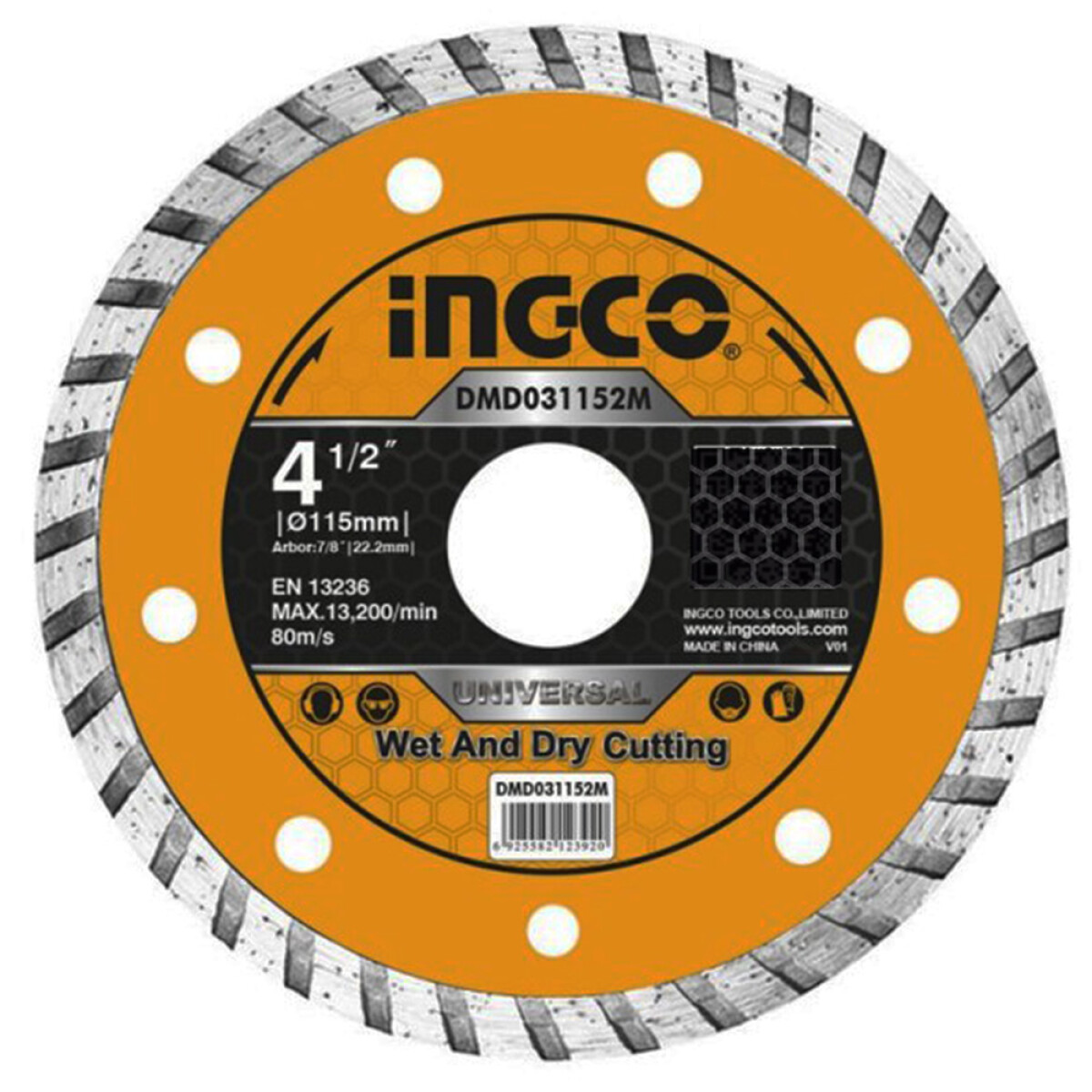 DISCO TURBO 4 1/2 X 22.2MM INGCO DMD031152M UNIDAD 