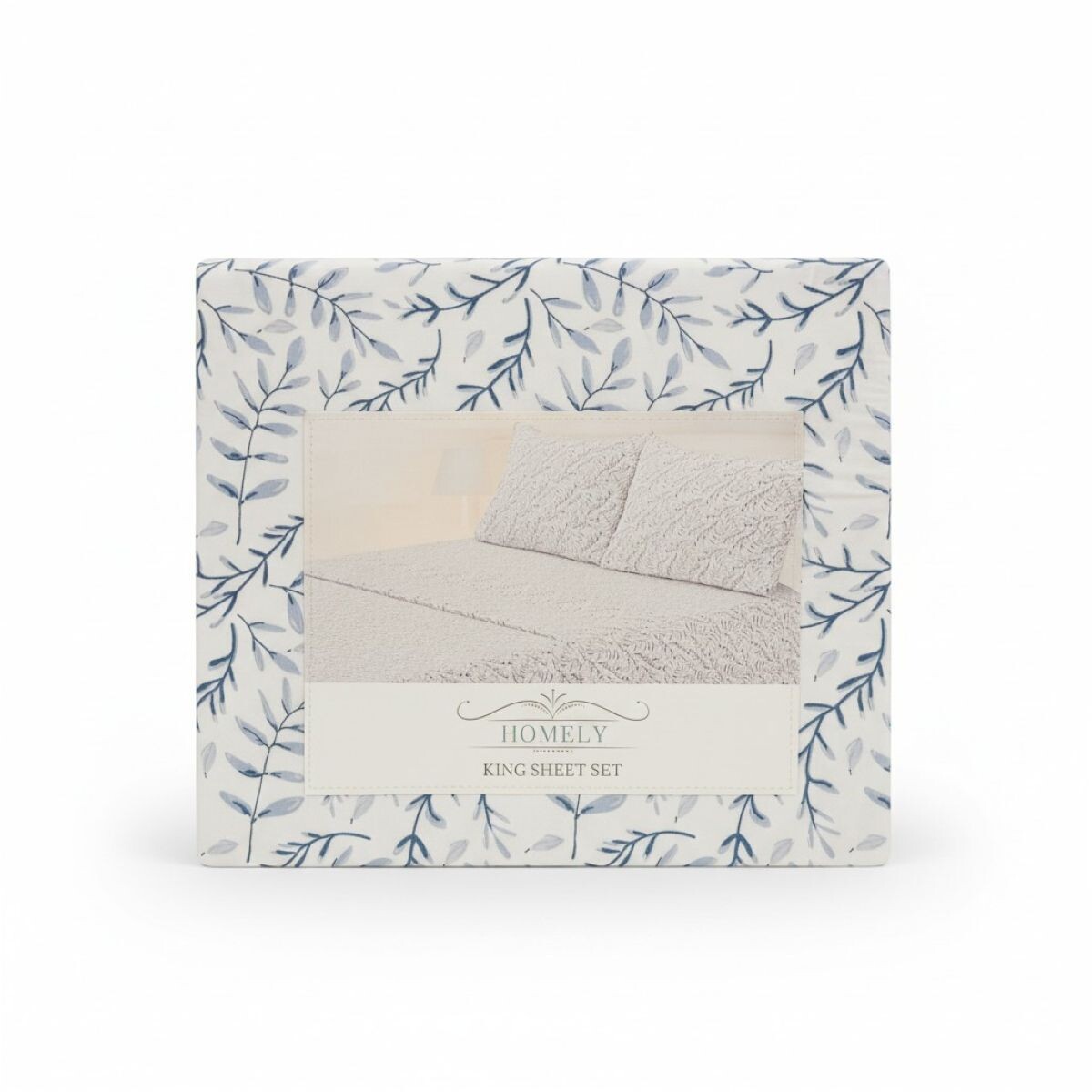 JGO SABANA ESTAMP AZUL KING 180X200+30CM 4PZAS 